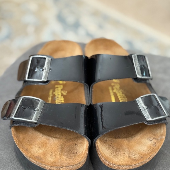 Birkenstock Papillio Black Patent Platform Sandals - Picture 2 of 4